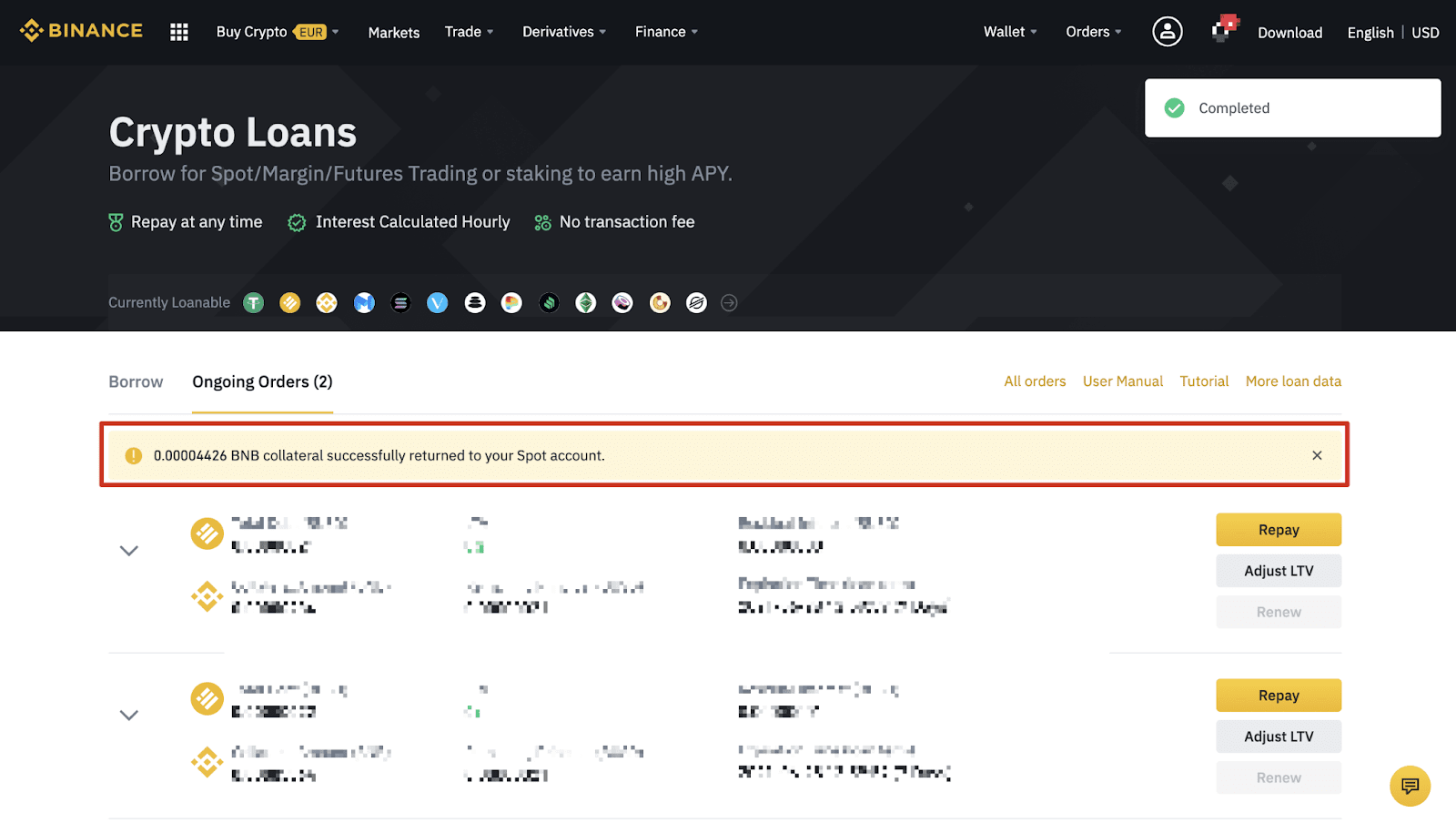 binance loan