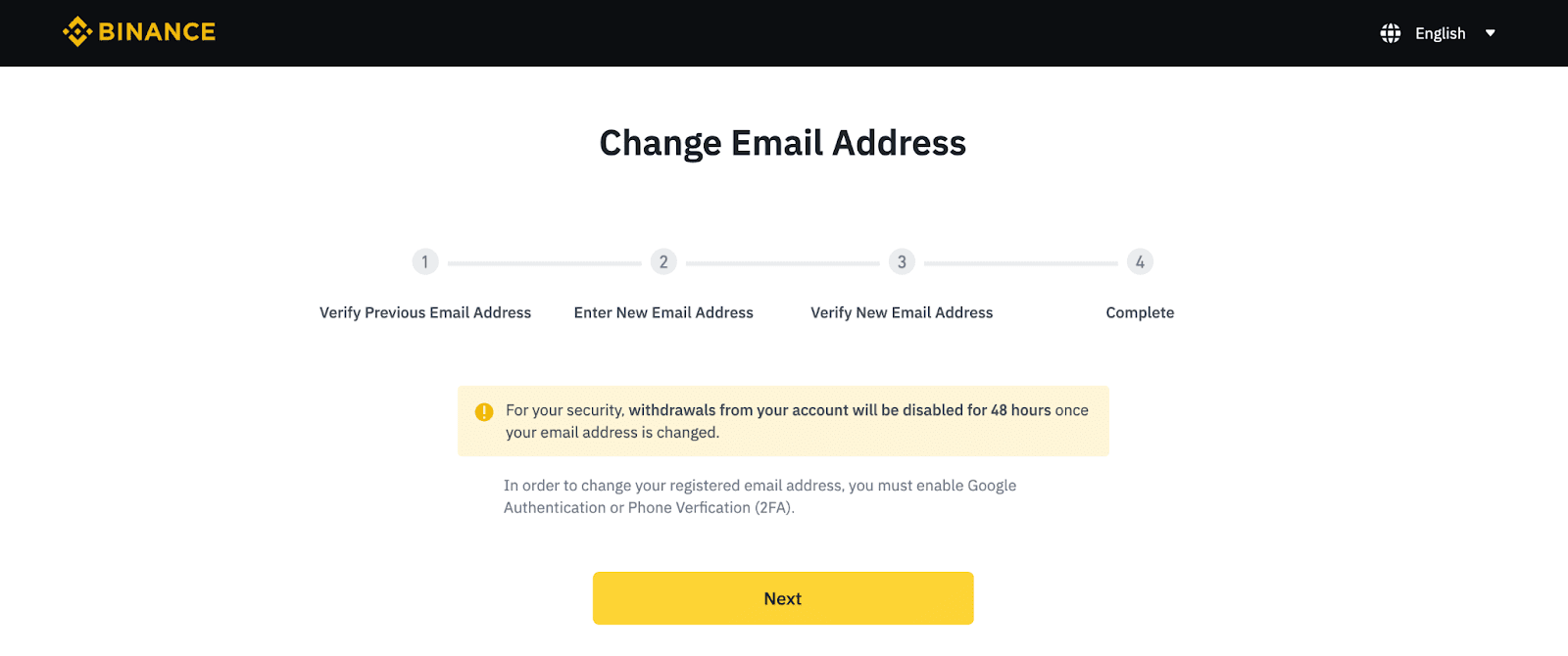 How To Change Account Email Binance