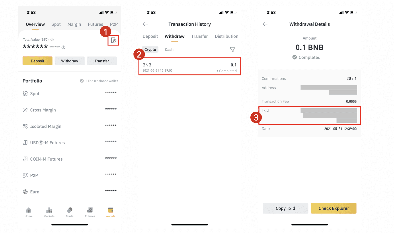 binance transaction id