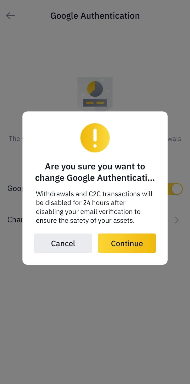 how to reset google authenticator for binance