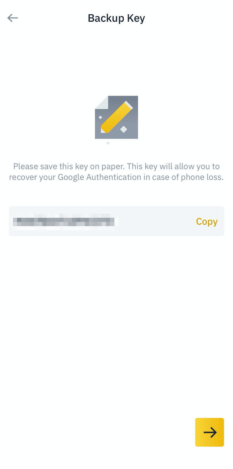 forgot google authenticator key binance