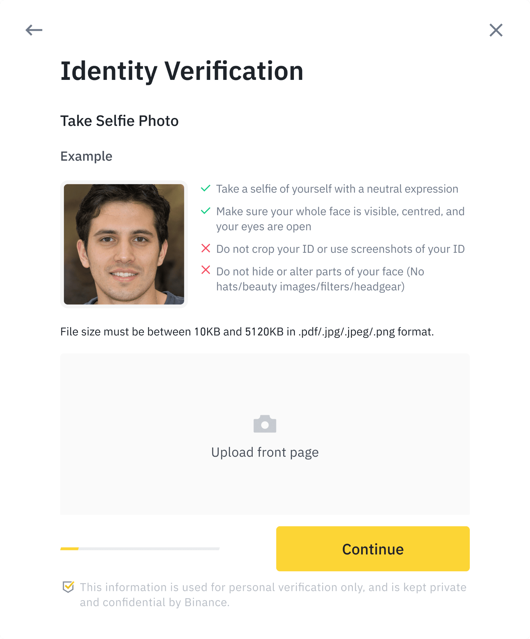 binance facial verification iphone