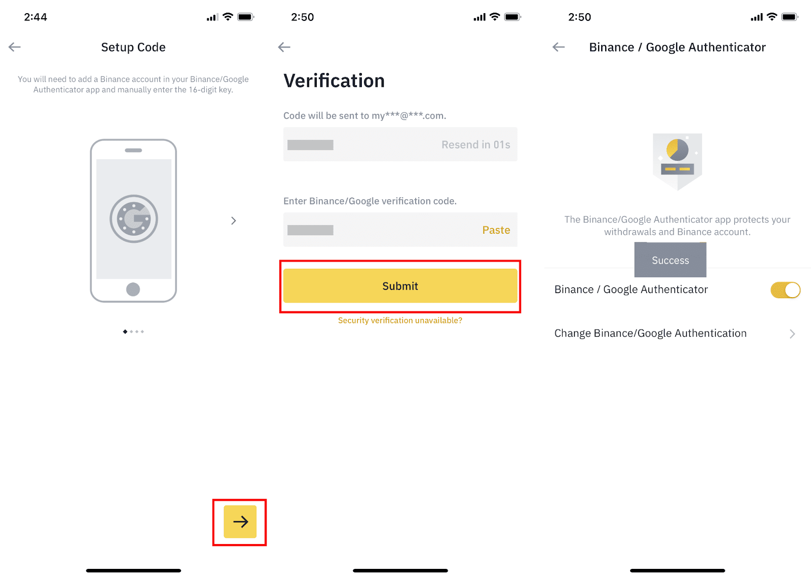 binance google authenticator 16 digit code