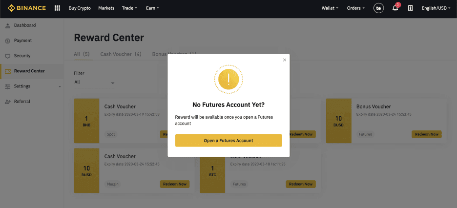 Binance Reward Voucher Code Free