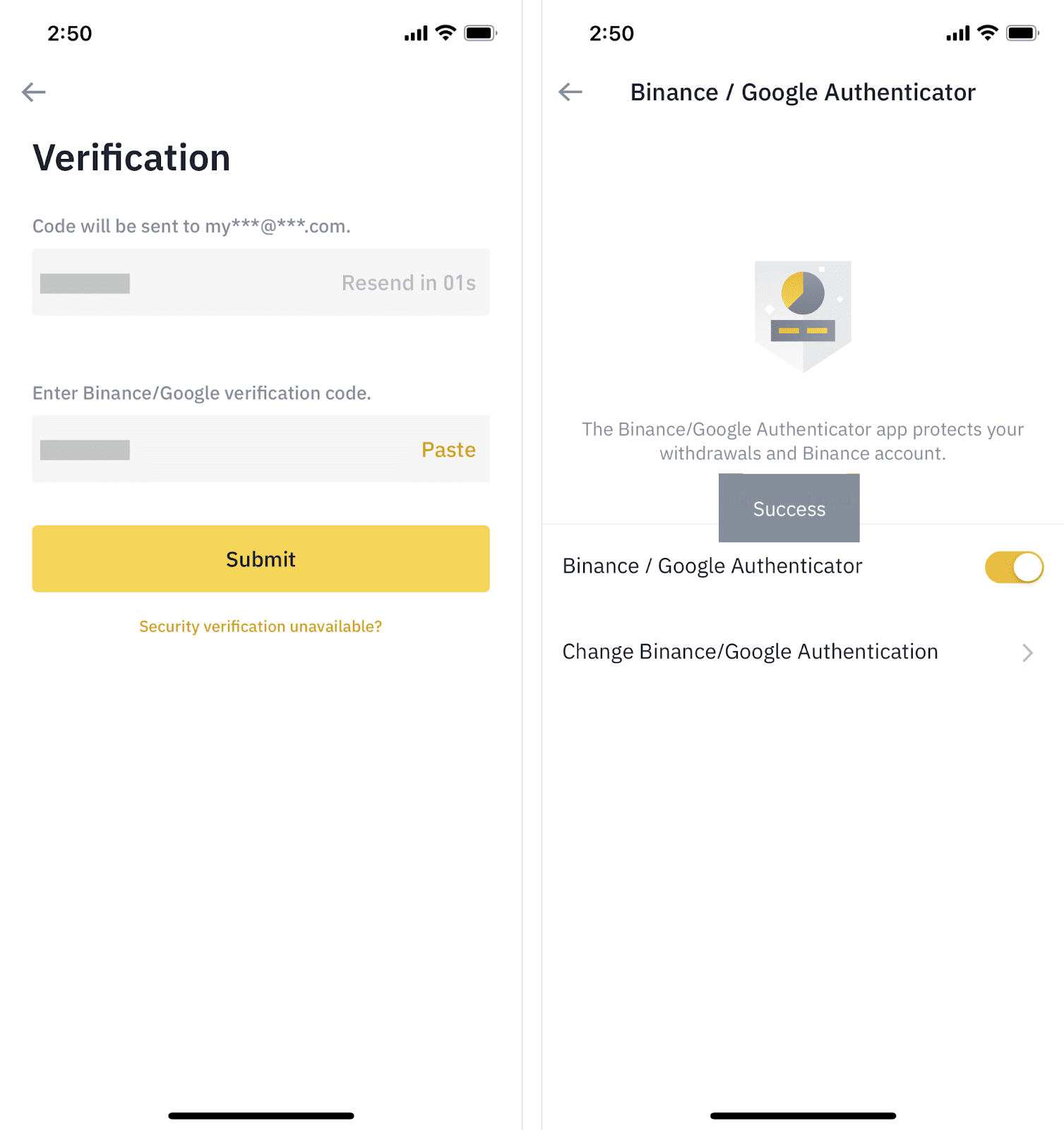 incorrect 2fa verification code binance