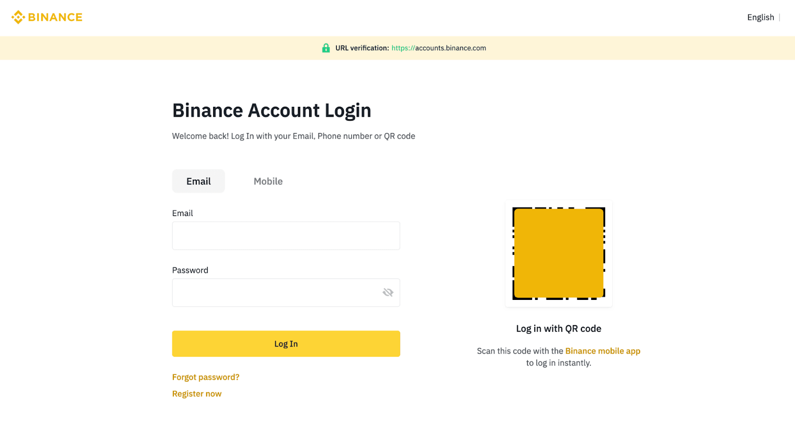 binance log in