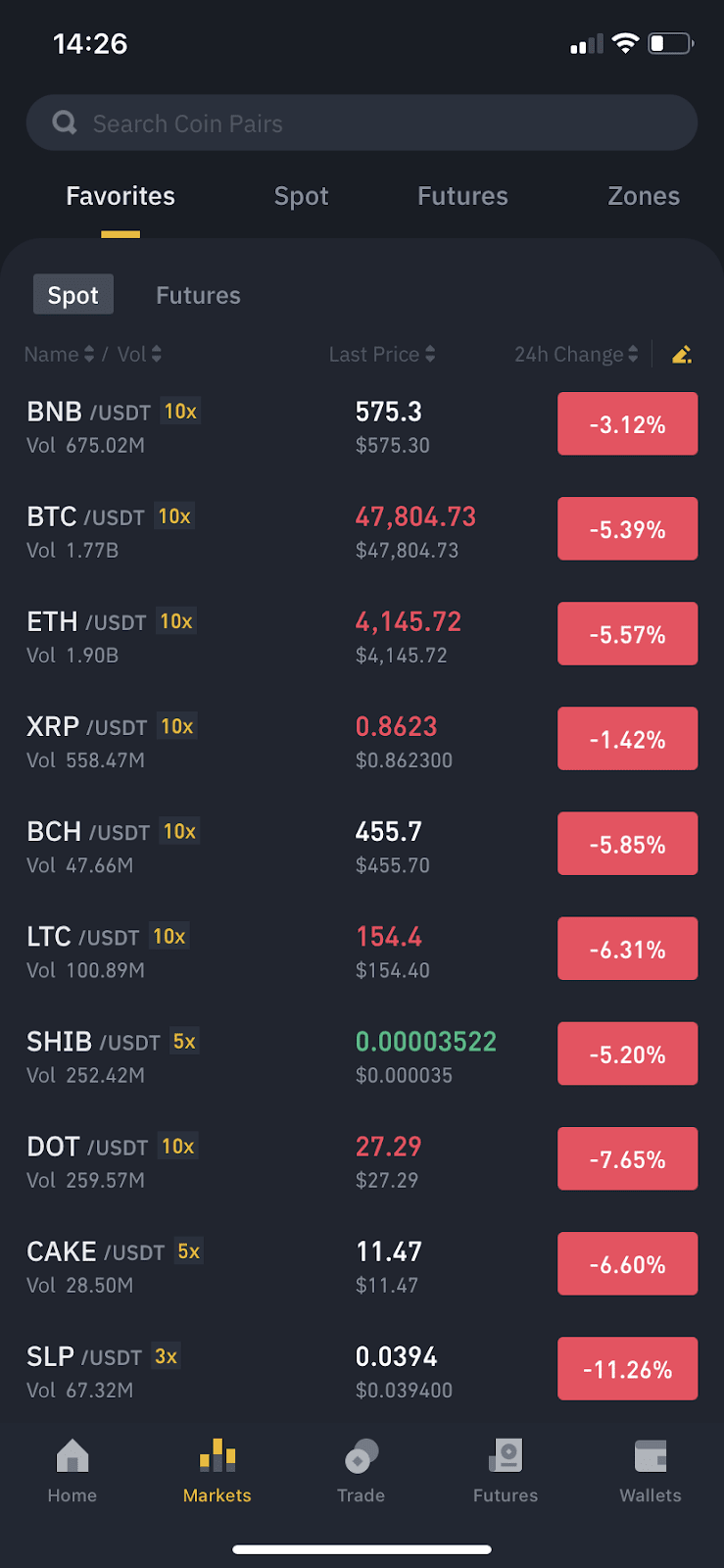 binance app alerts