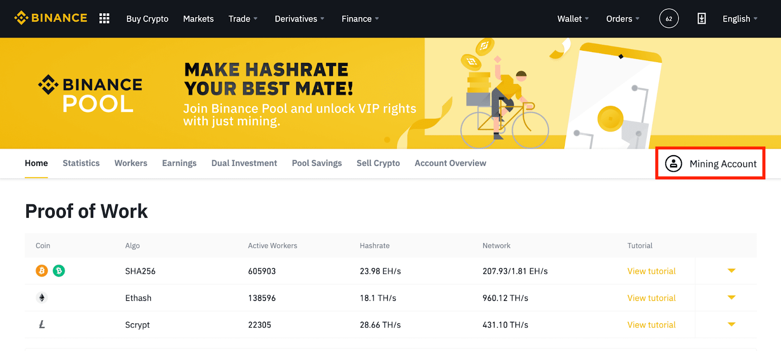 binance mining fee