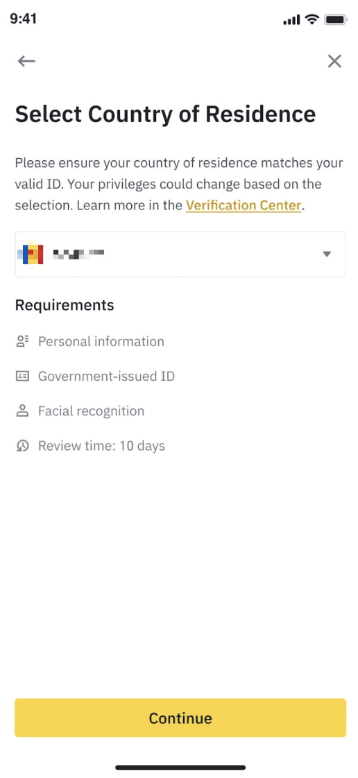 identity verification in binance