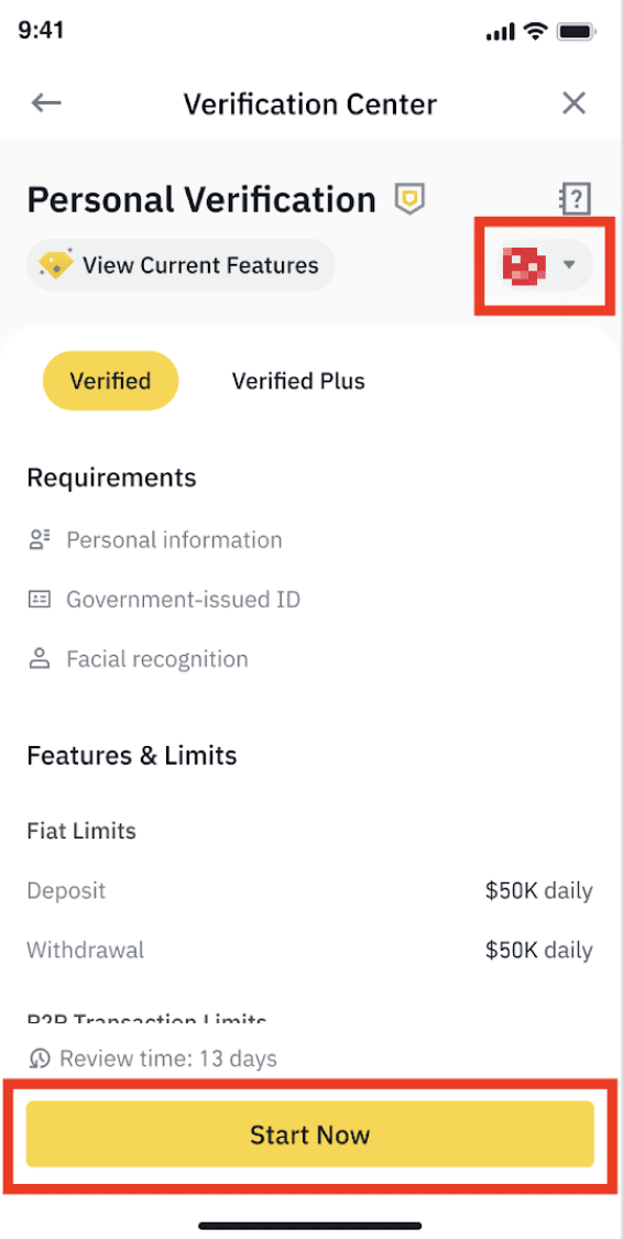 verification on binance