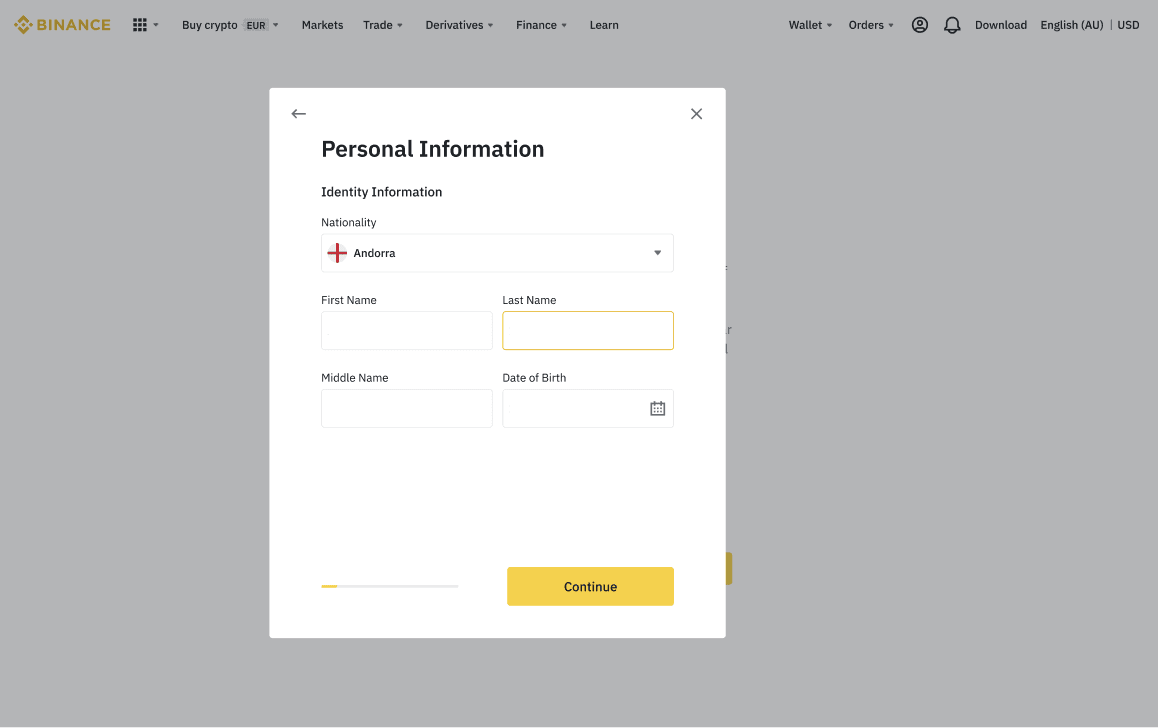 binance asking for social security number