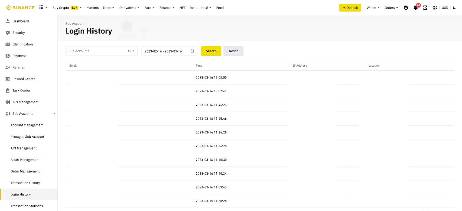 sub account binance