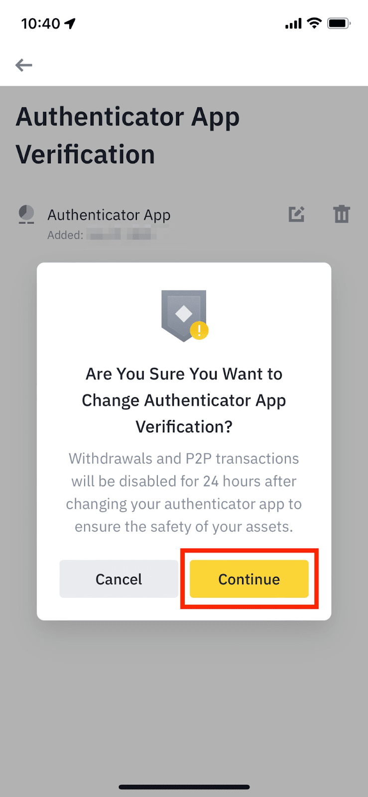 binance google authentication failed