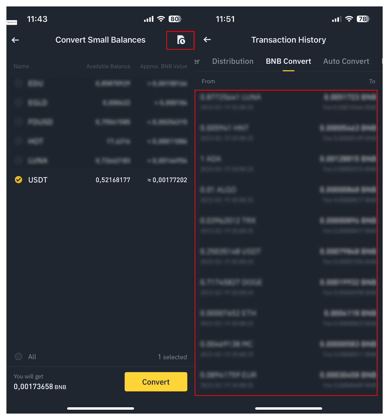 How To Convert Small Account Balance To BNB Binance