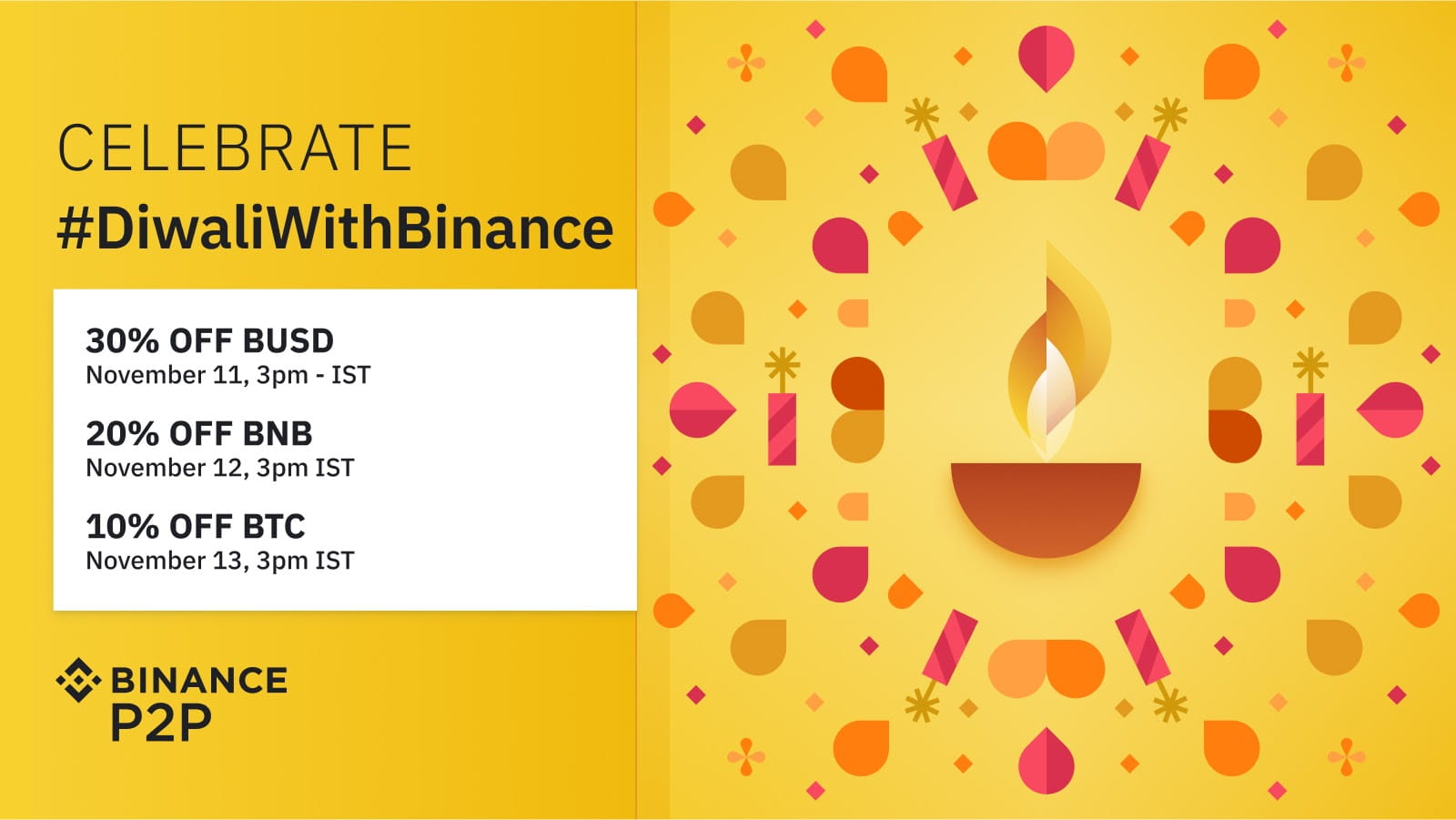 Diwaliwithbinance Get Up To 30 Discount At The Binance P2p Flash Sales Binance Blog Diwaliwithbinance Get Up To 30 Discount At The Binance P2p Flash Sales Binance Blog