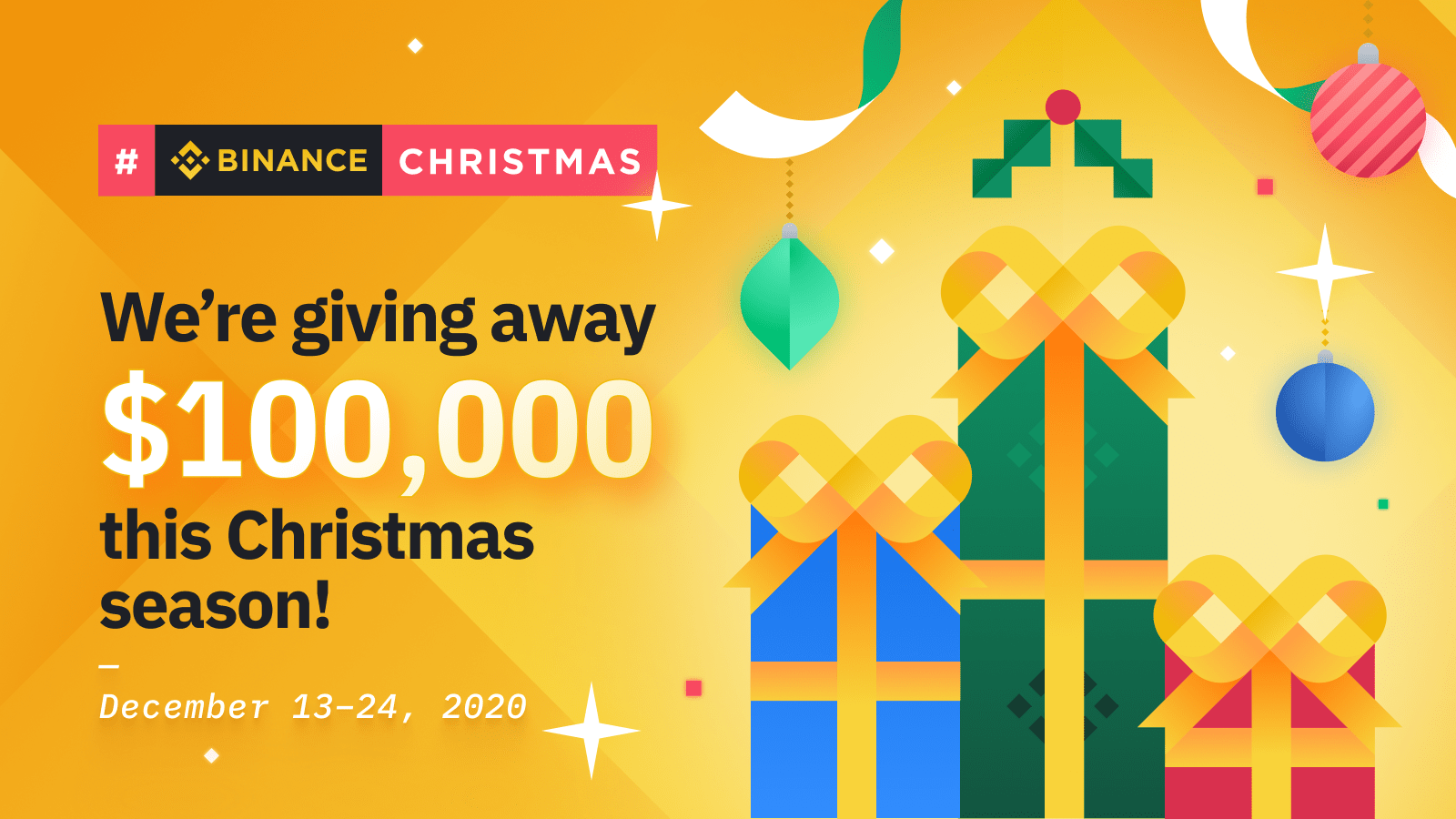 币安圣诞节：我们将送出价值10万美元的奖品和珍藏版圣诞NFT! | 币安资讯