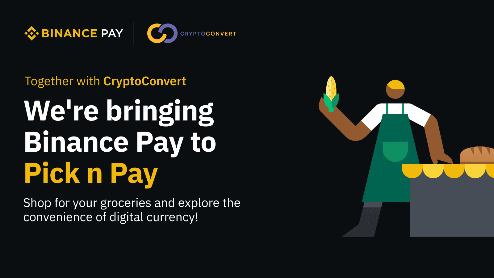 Binance moves into retail space through Cryptoconvert and Pick n Pay  partnership | Binance Blog