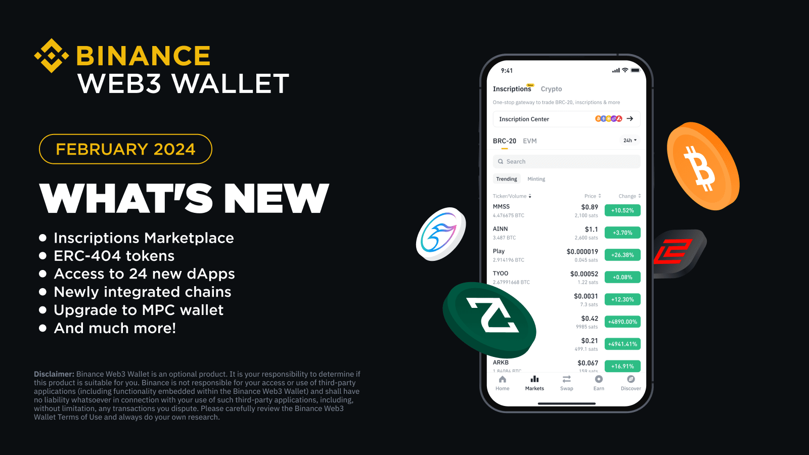 Inscriptions Marketplace, ERC-404 Support & More | Blog Binance