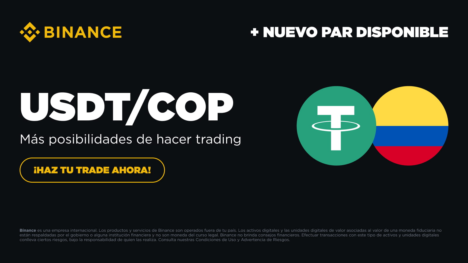 Todo lo que tienes que saber del par USDT/COP en Binance, ¡nada de bobadas!  | Blog de Binance