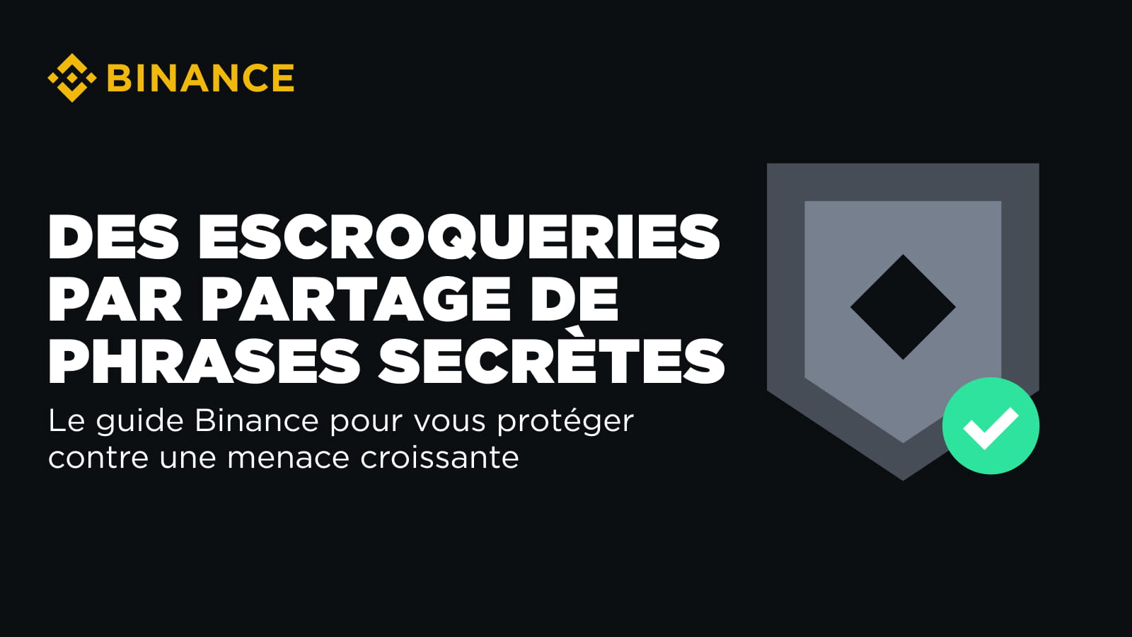 Le guide Binance pour vous protéger contre une menace croissante, celle des  escroqueries par partage de phrases secrètes | Blog Binance