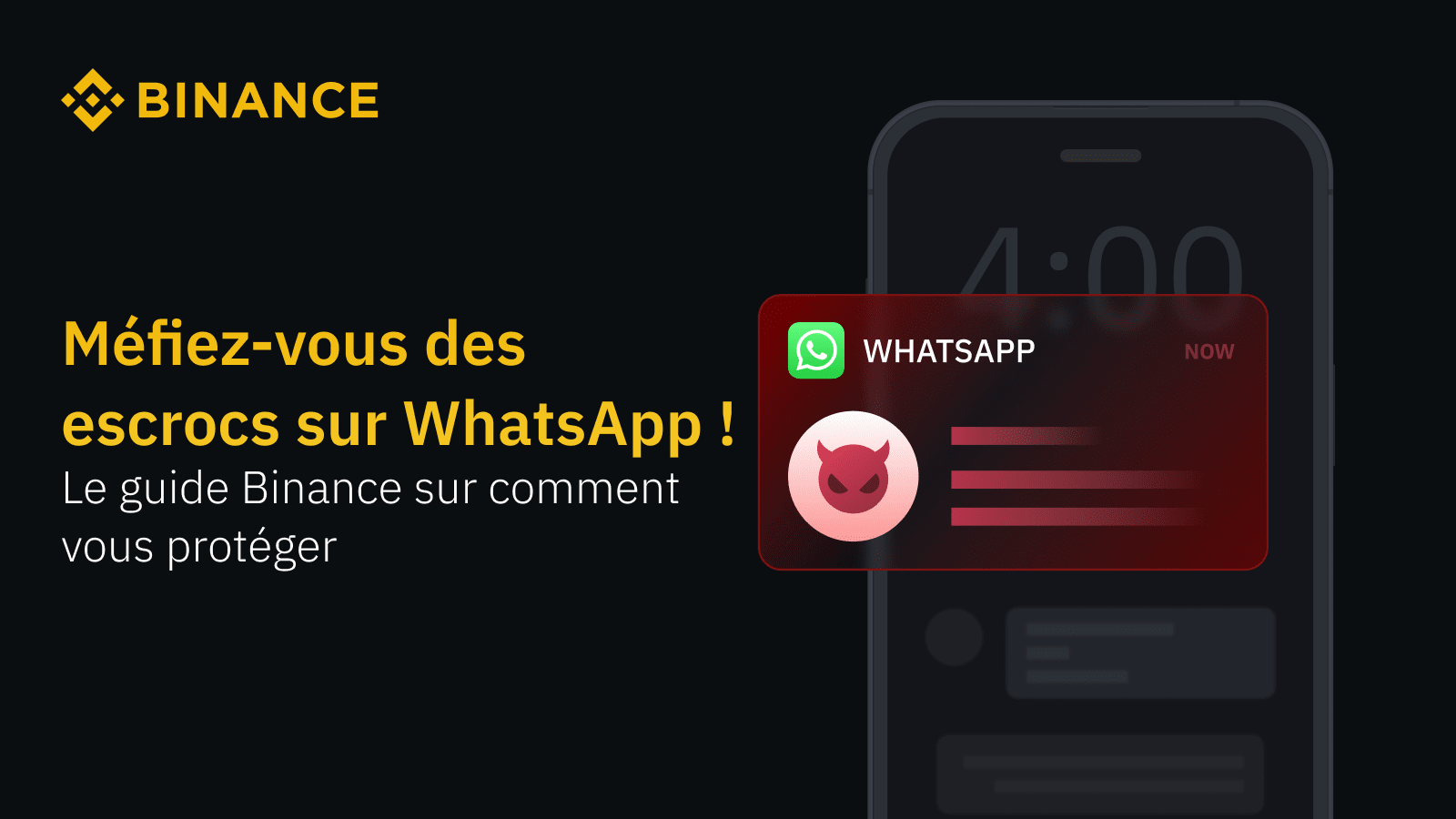 Le guide Binance sur comment vous protéger contre les escroqueries par  phishing sur WhatsApp | Blog Binance