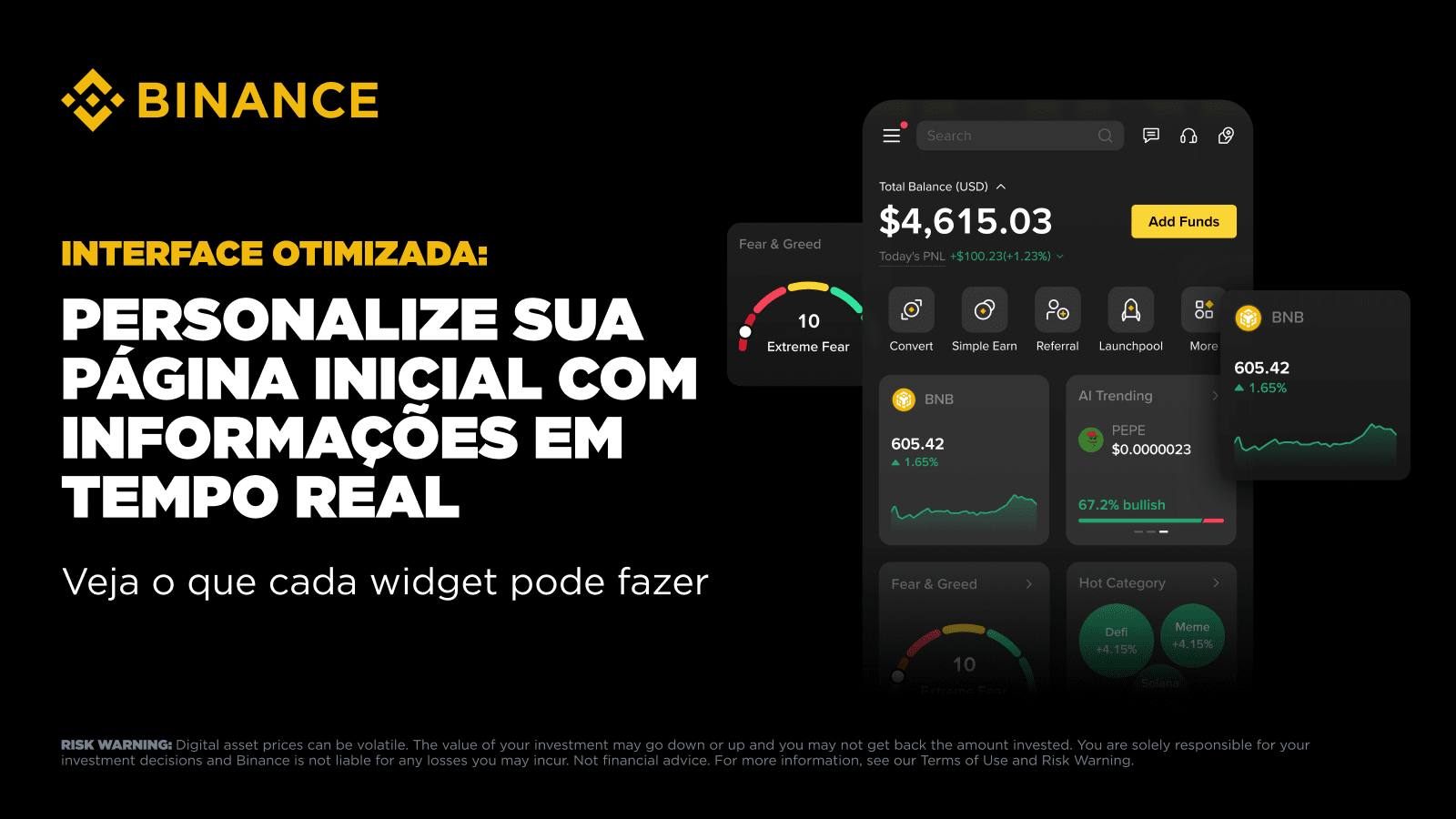 personalize sua página inicial com informações em tempo real | Blog Binance