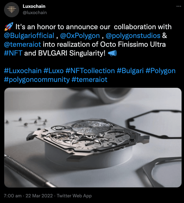 Luxury brand Bulgari to launch NFT collection on Polygon | Binance News