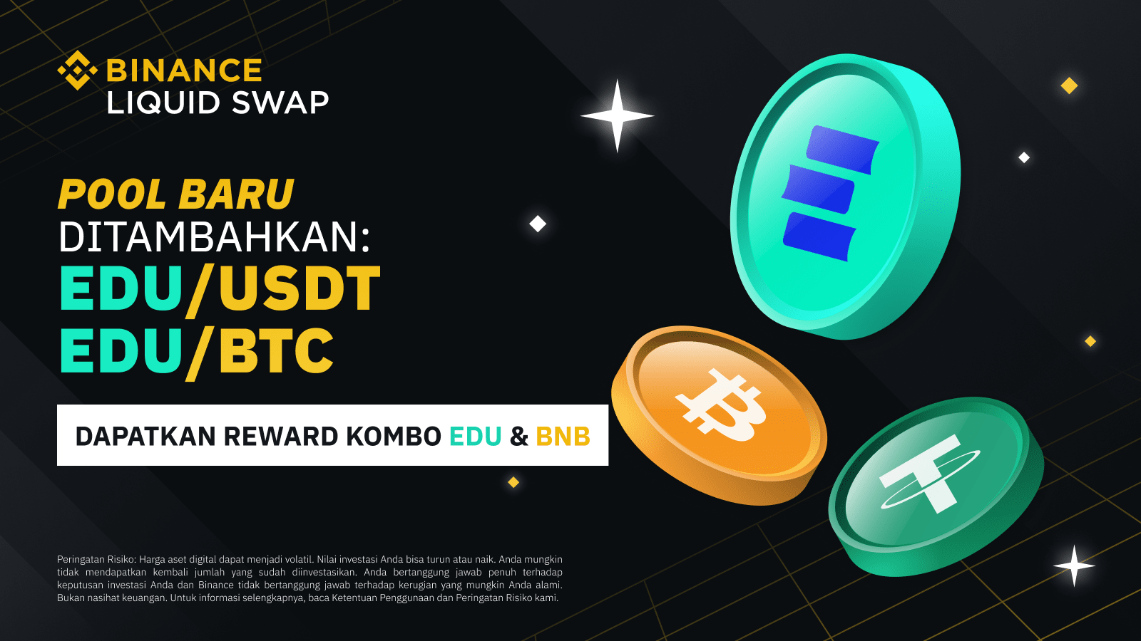 Binance Liquid Swap Offers EDU & BNB Combo Rewards for New EDU/USDT & EDU/ BTC Liquidity Pools | Binance Announcement on Binance Square