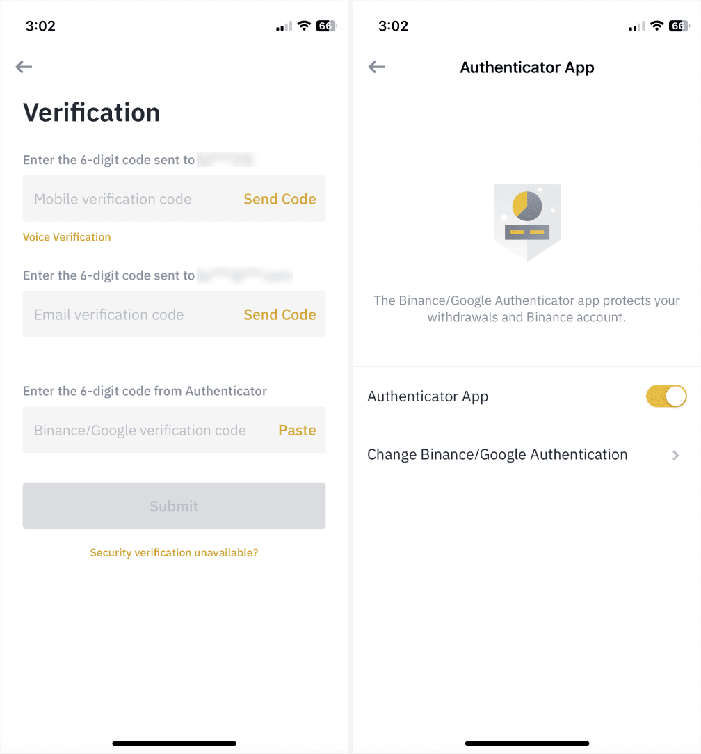 binance google authentication failed