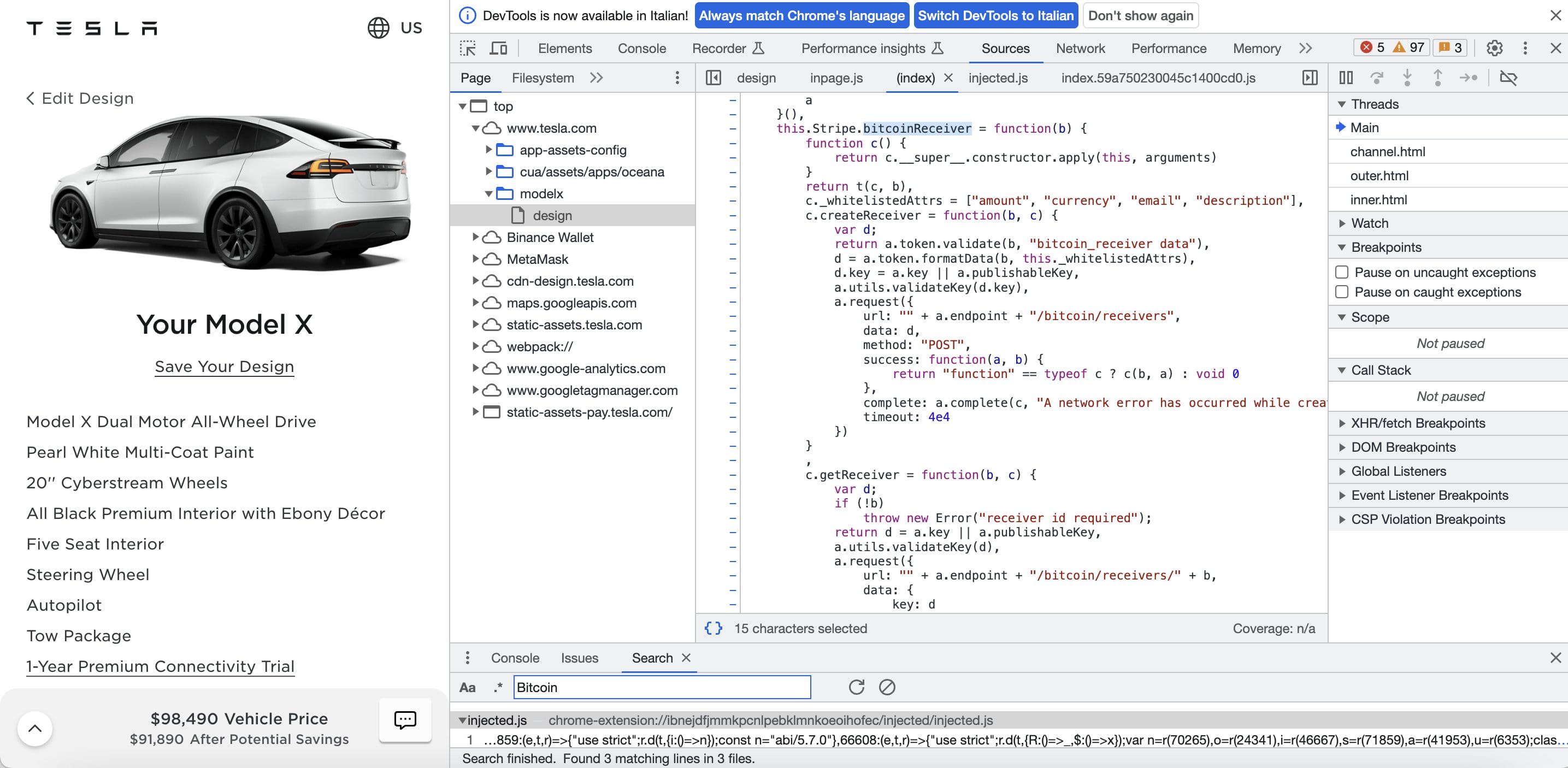 Tesla Integrates Bitcoin Payment Codes into its Website Backend ...