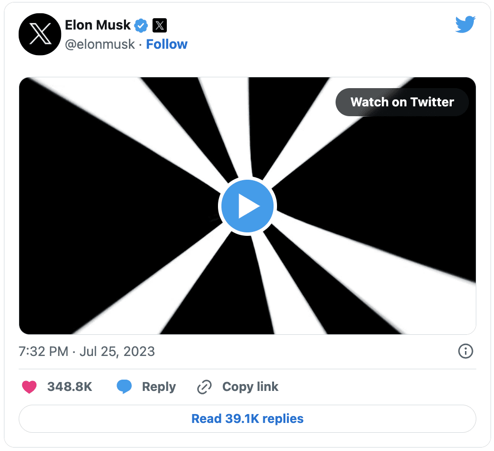 Dogecoin Jumps 7% After Elon Musk Shares Flashing X Logo Made By DOGE  Designer | Binance News on Binance Square