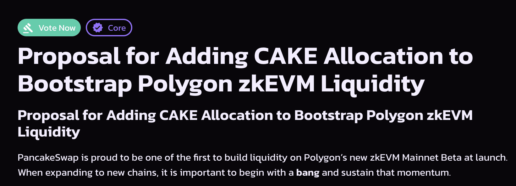 PancakeSwap community launches proposal to “add CAKE allocation to ...