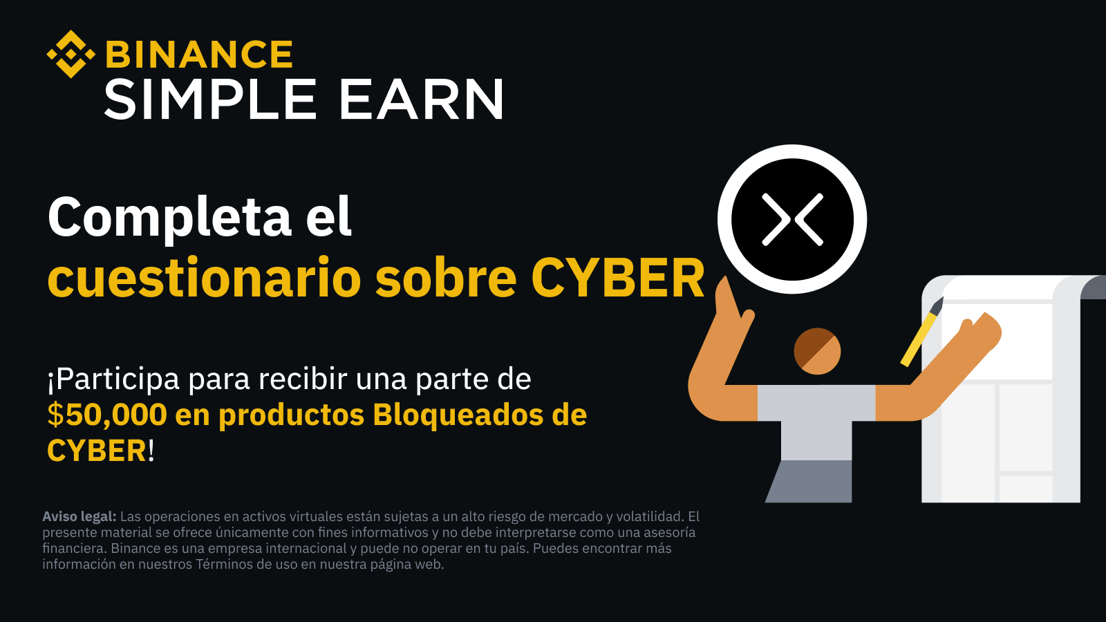 Binance Simple Earn: Completa un cuestionario sobre CYBER y obtén una  posición gratis de CYBER en productos Bloqueados | Binance Support