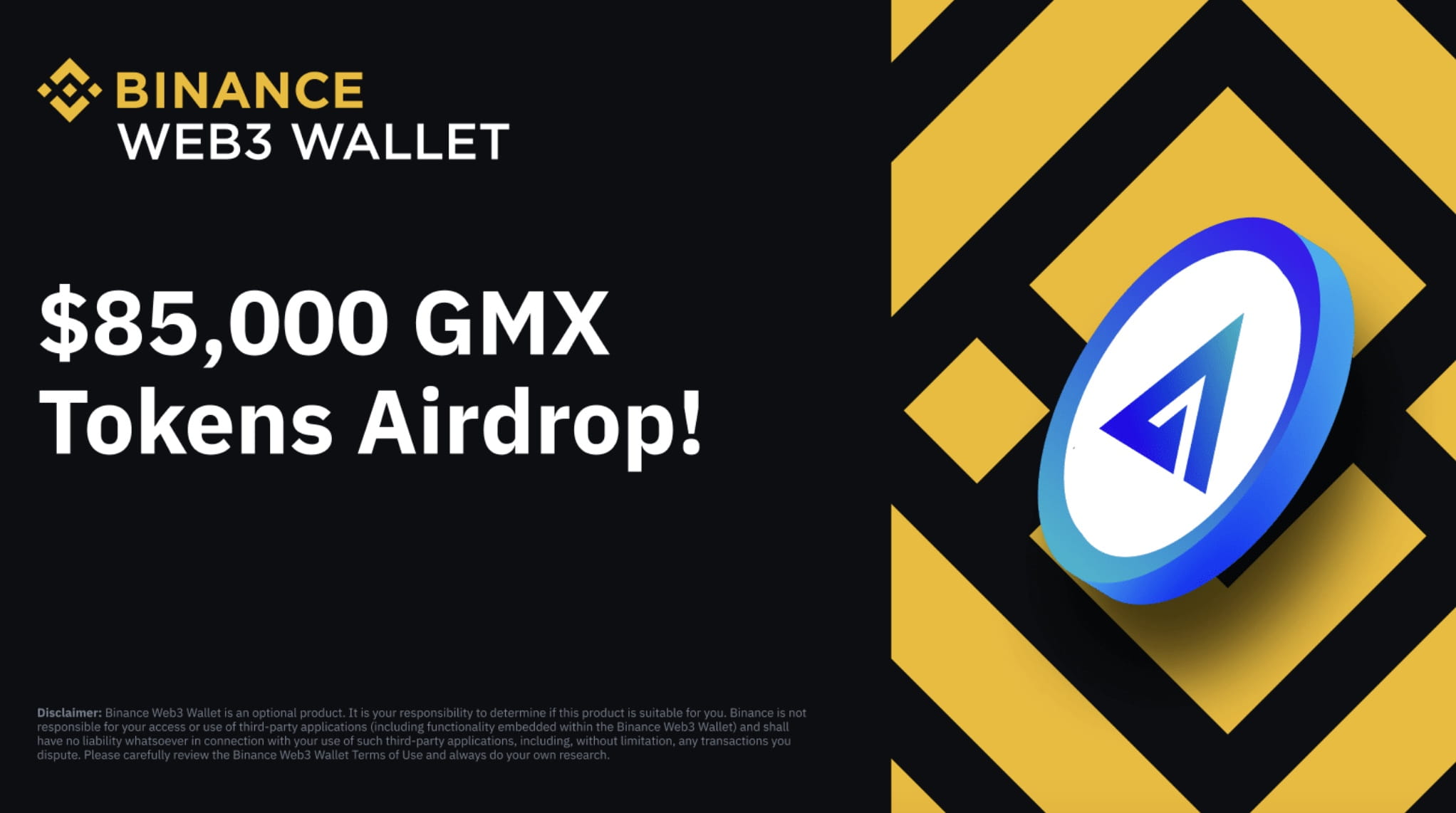 Binance Web3 Wallet Announces Airdrop with $85,000 in GMX Tokens Reward  Pool | Binance News en Binance Square
