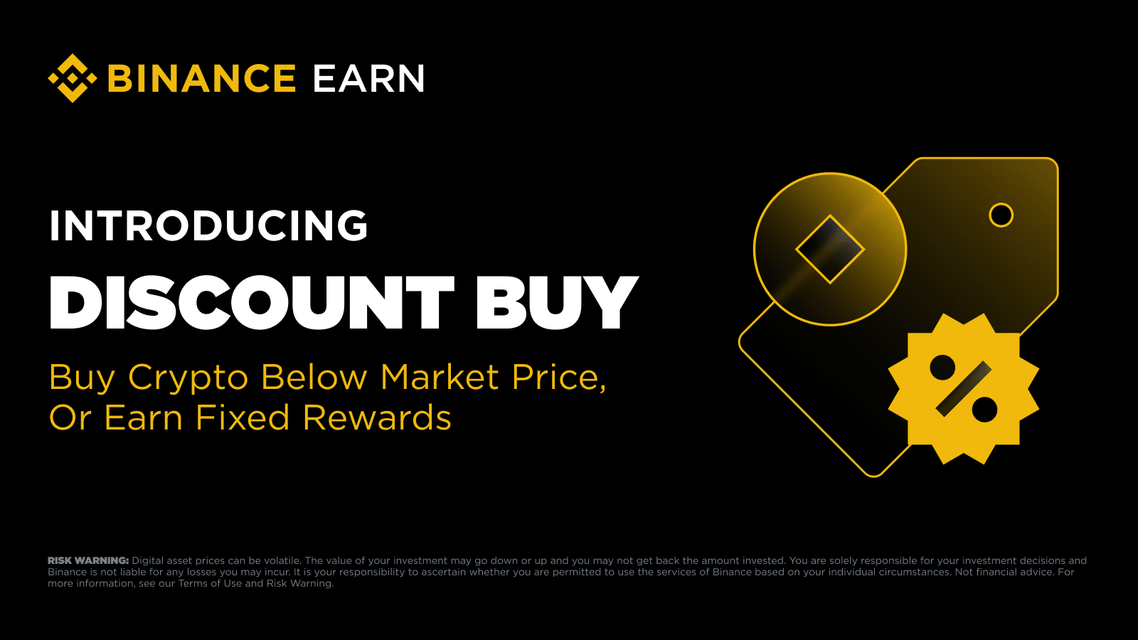 Binance Earn Introduces Discount Buy | Binance Announcements ,Binance News,Binance Earn