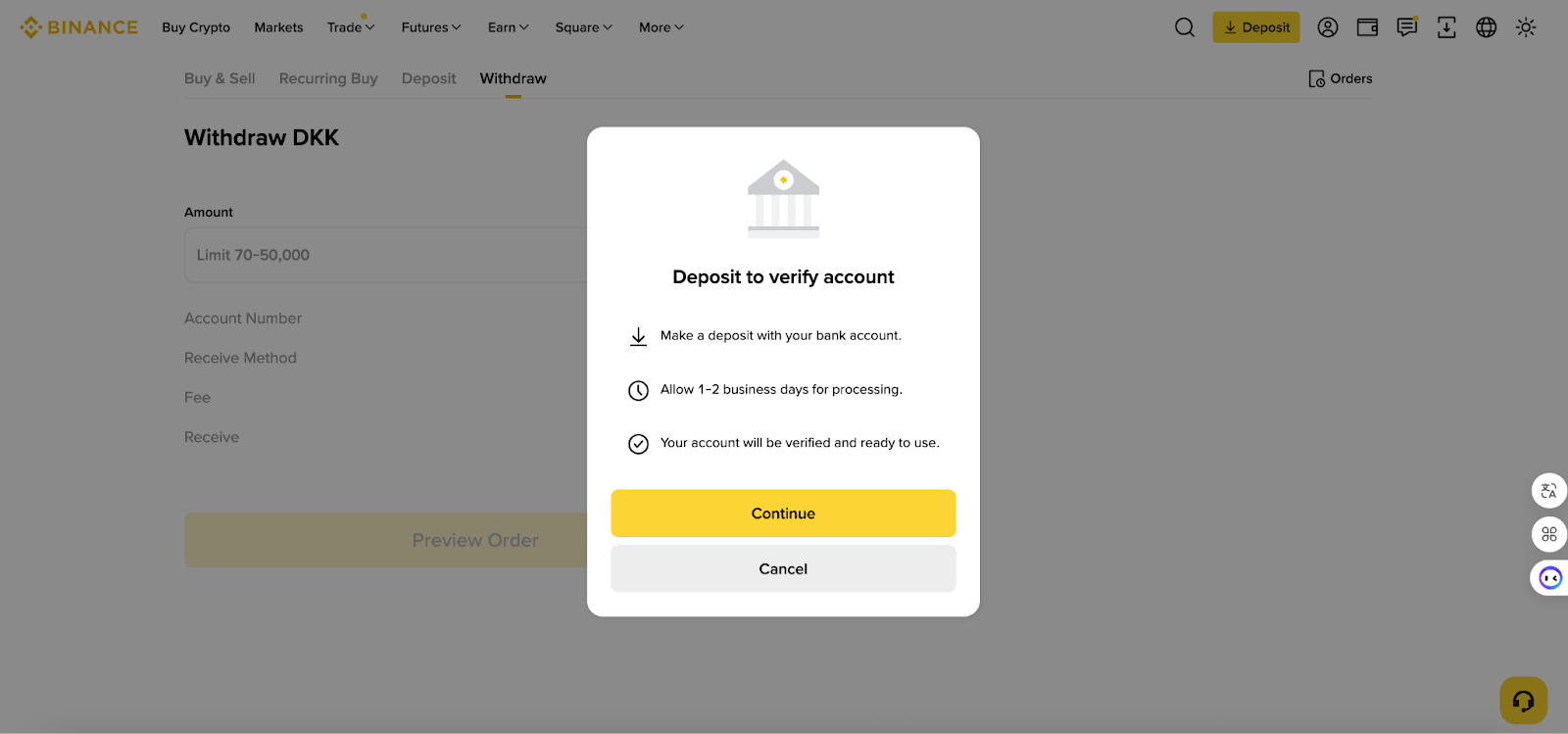 How to Withdraw DKK via Bank Transfer on Binance | Binance DKK,Binance  Denmark,Binance Danish Krone