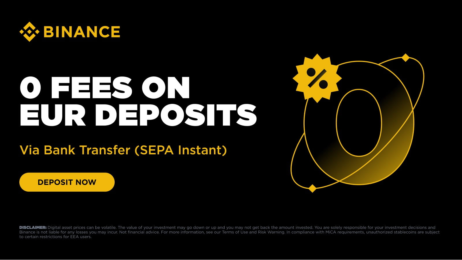 Enjoy Zero Fees On EUR Deposits Via SEPA Instant Exclusively For EEA Enjoy Zero Fees On EUR Deposits Via SEPA Instant Exclusively For EEA