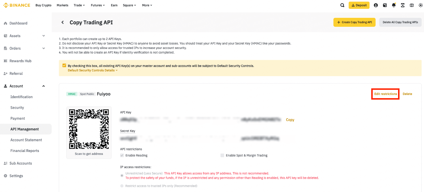 How to Create an API Key for a Spot Lead Trading Portfolio? | binance  spot,binance copy trading,binance copy trading api