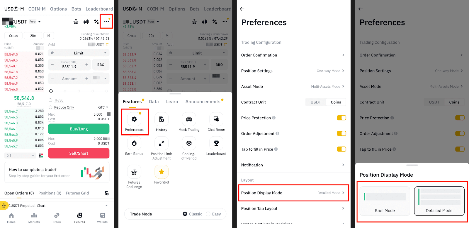 Introduction to Detailed Mode and Brief Mode on Binance Futures (App) |  Binance Futures,Binance Wallet,Crypto Futures Trading
