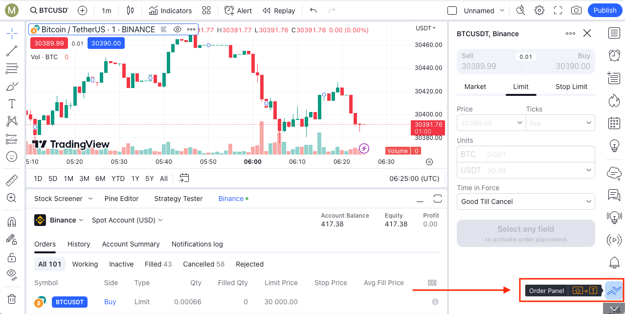 How to Use the TradingView Interface to Trade Crypto on Binance Futures ...