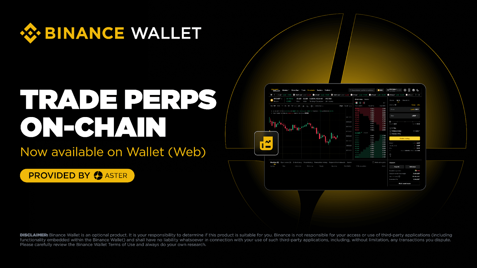 Binance Wallet (Web) Introduces Perpetual Futures Trading, Provided by  Aster | Binance Wallet,Binance Announcements ,Binance News