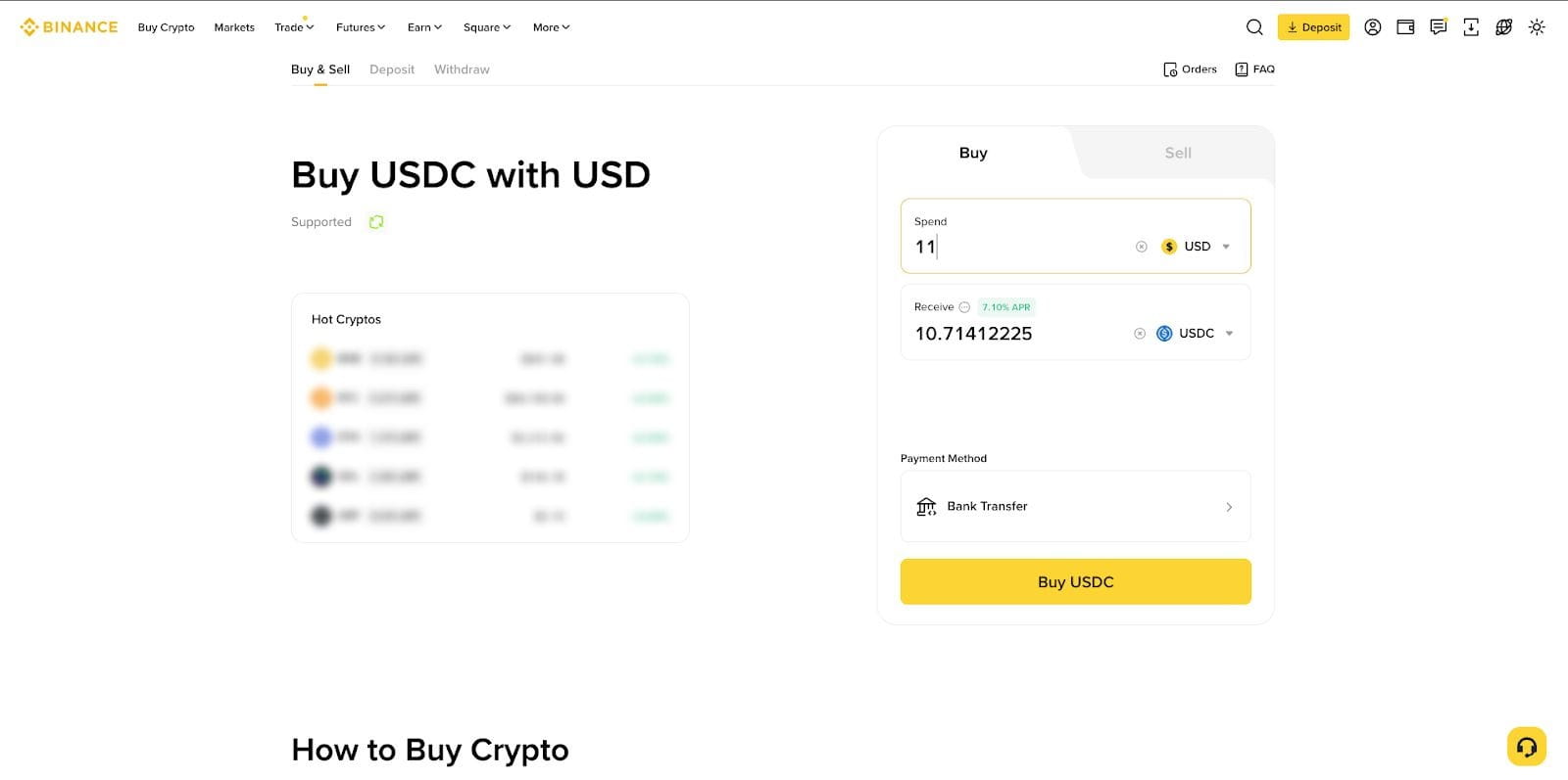 How to Buy USDC with USD via Bank Transfer in Argentina? | Binance Argentina