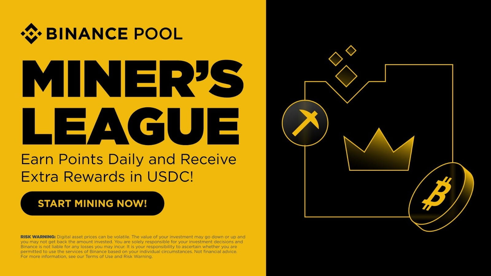 Binance Pool 矿工联赛—— 每日赚取积分，额外获得USDC 奖励！ | Binance Announcement发布于币安广场