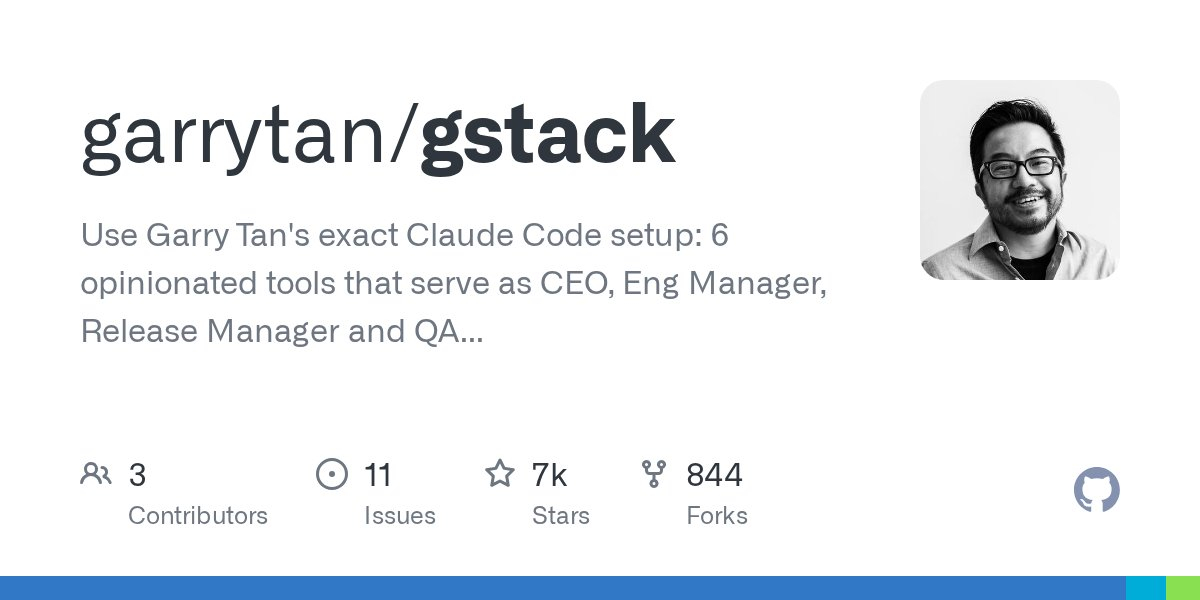 YC President Garry Tan Open Sources Claude Code Skill, 7,600 Stars on ...
