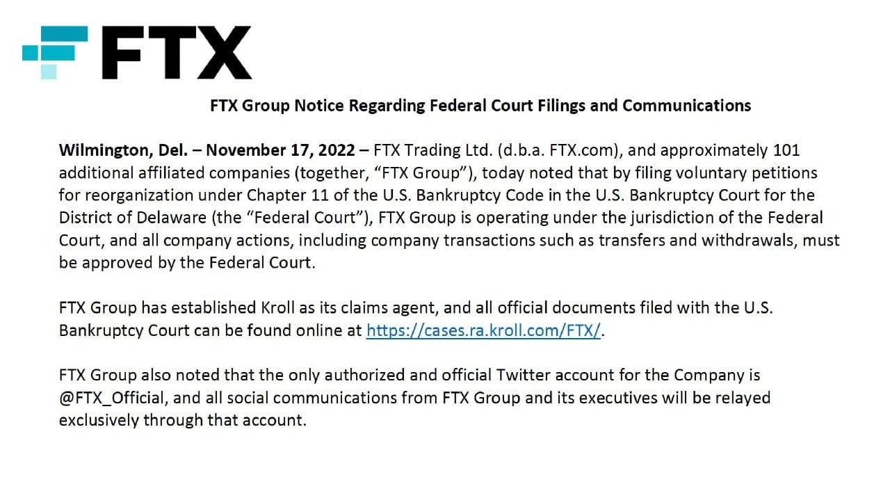 🚨Update On FTX SagaFTX Group has established Kroll as its CryptoBits