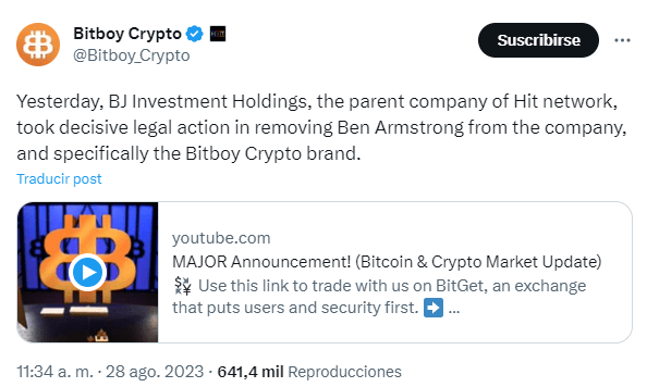 Bitboy Crypto says goodbye to Ben Armstrong Ben Armstrong, | Ismeidy on ...