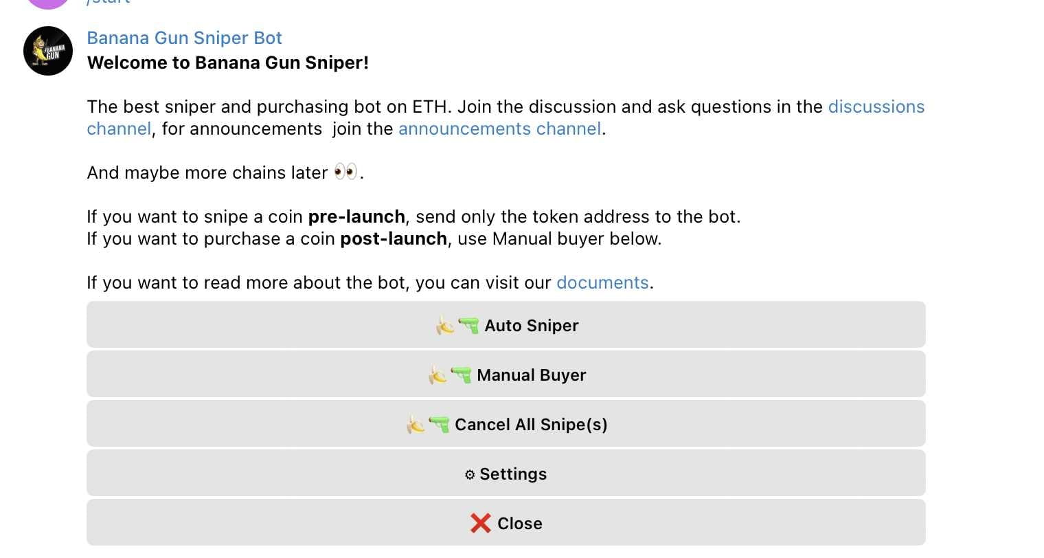 How to play the explosive sniper bot Banana Gun | 秃子 来了 on Binance Square