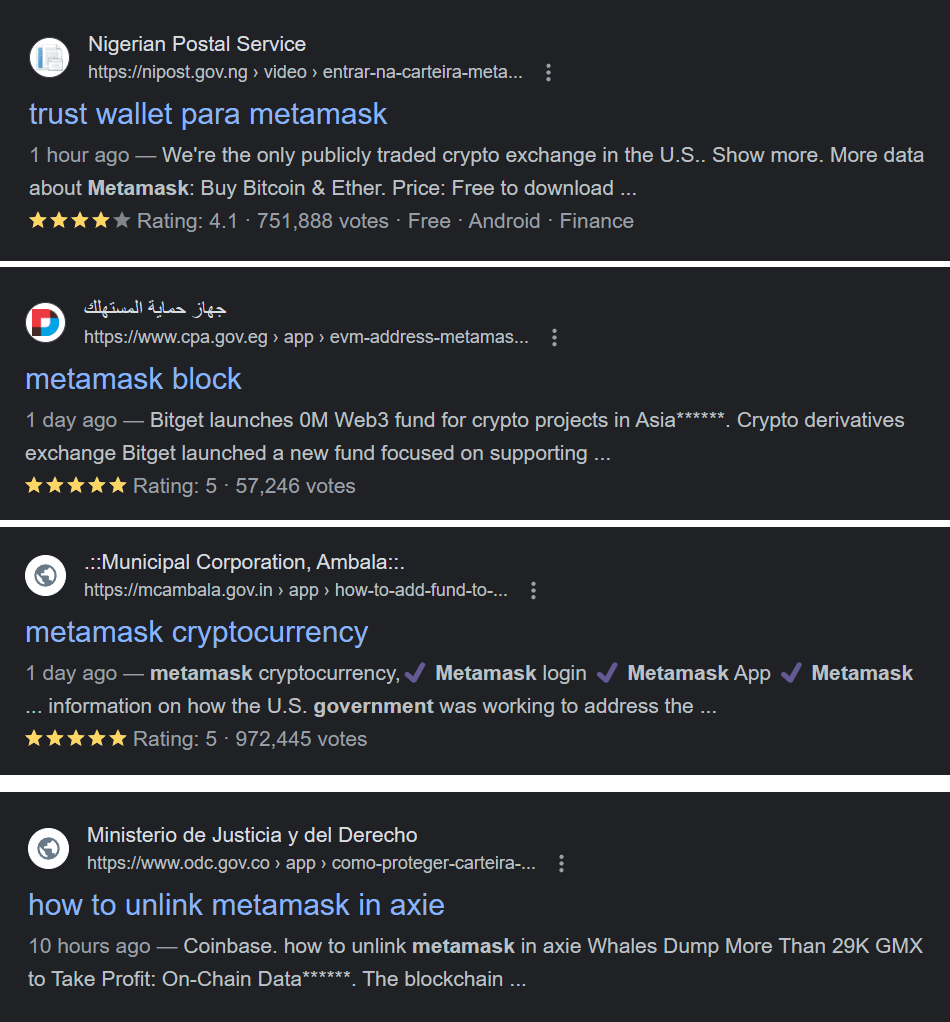 UWAGA: Oszuści MetaMask przejmują strony rządowe, aby obrać za cel  inwestorów kryptowalutowych | CRYPTO DOMINIUM na Binance Square