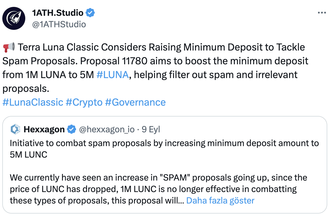 To prevent scams, Terra Classic Increases LUNC Deposit to $5 Million |  koinmilyoner on Binance Square