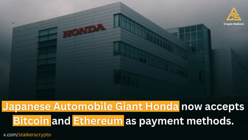 Honda Accepts Bitcoin